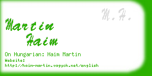 martin haim business card